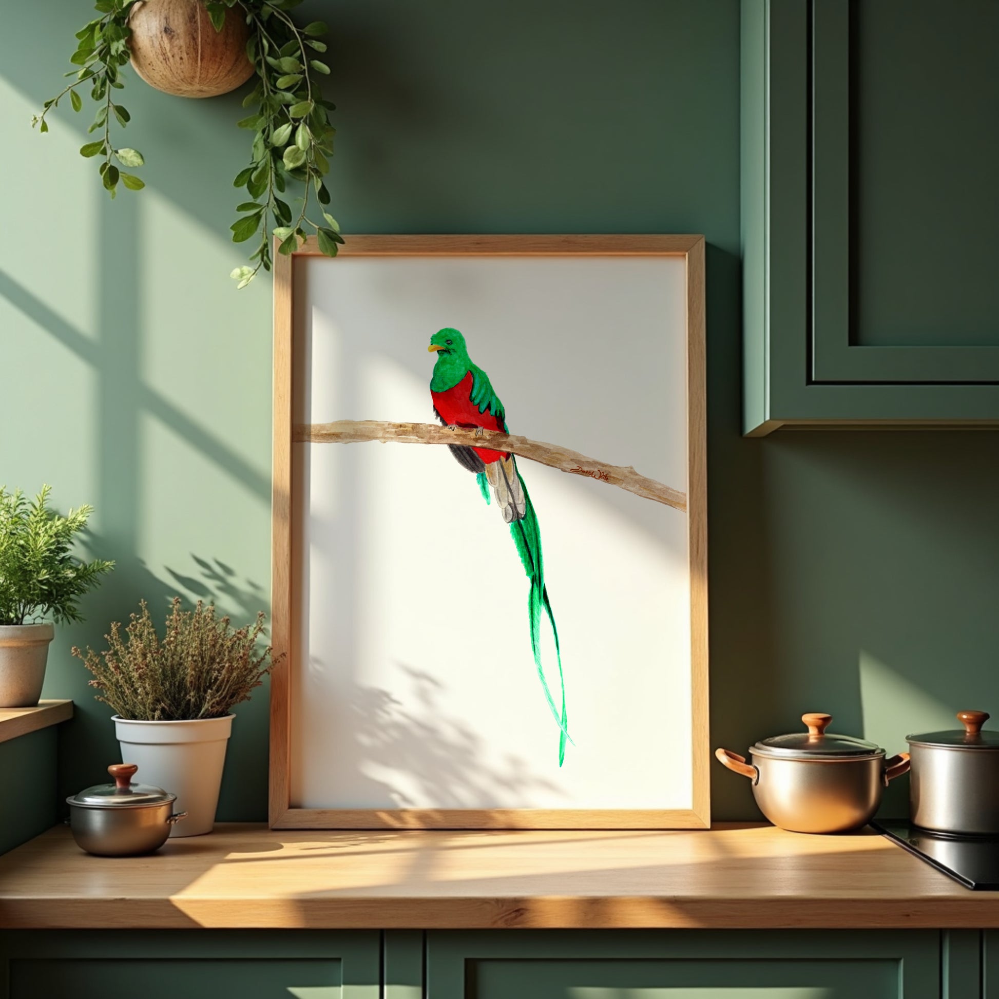 Quetzal Watercolor Painting