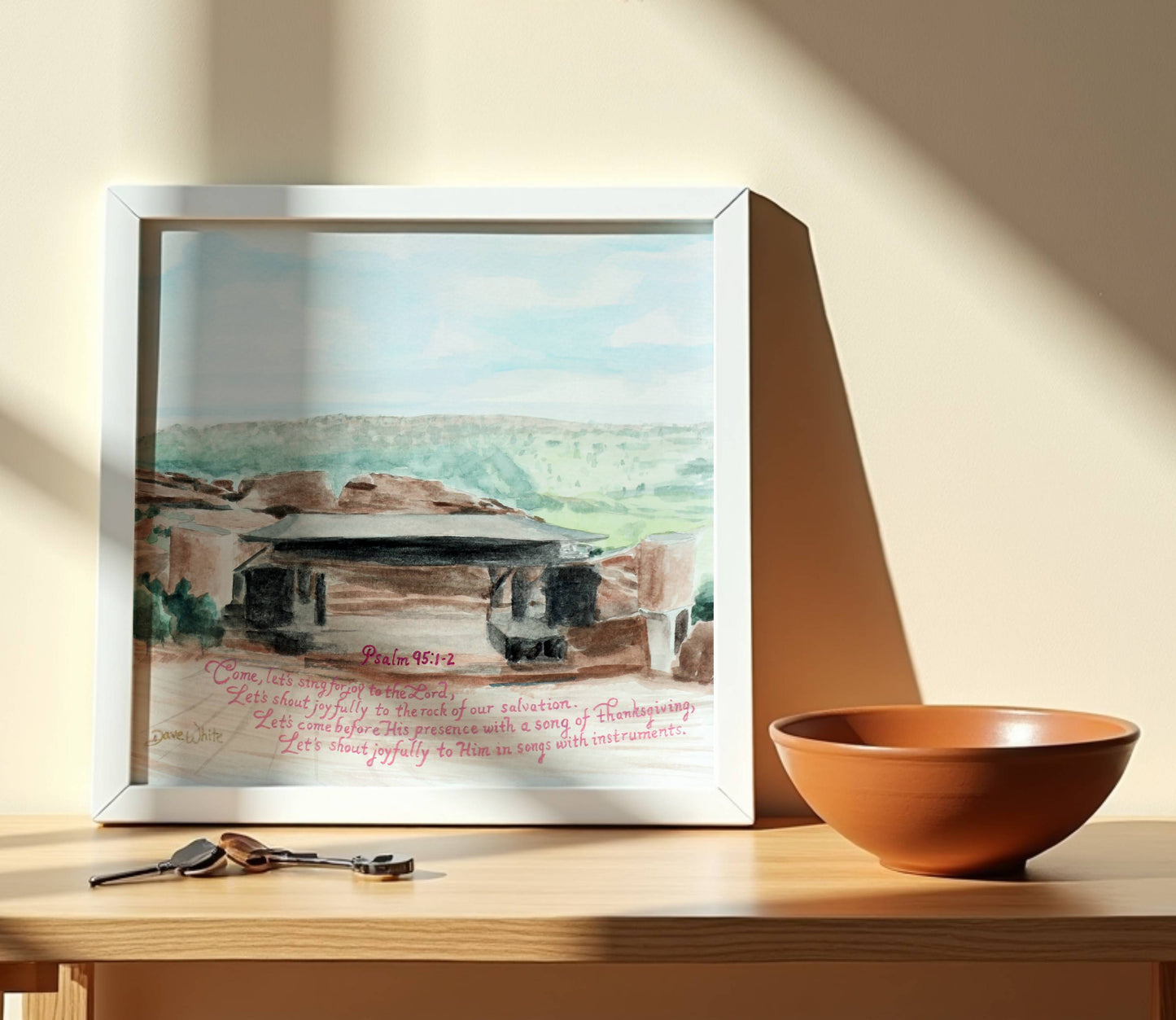 Red Rocks Amphitheatre Watercolor Psalm 95 1-2