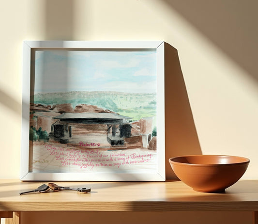 Red Rocks Amphitheatre Watercolor Psalm 95 1-2