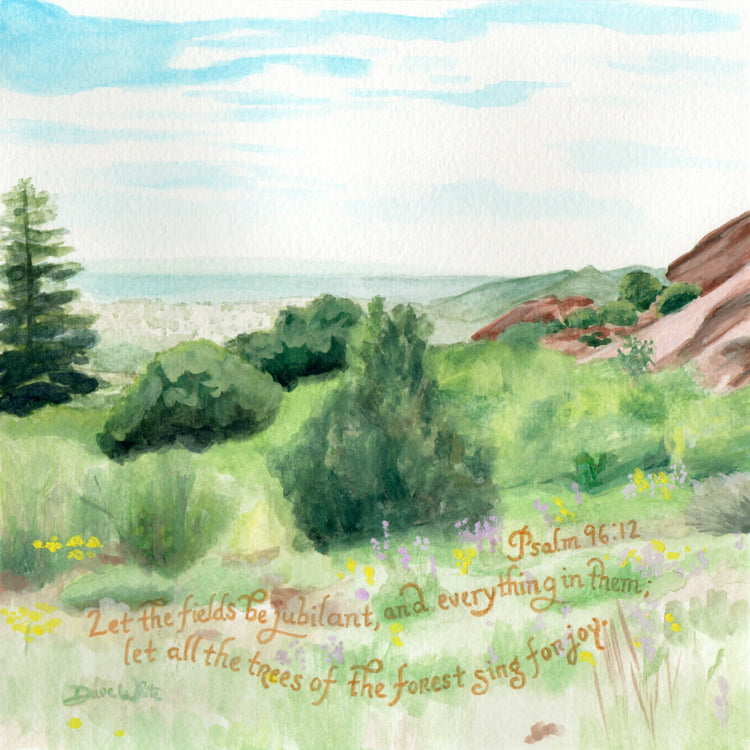 Red Rocks Landscape Painting Psalm 96:12