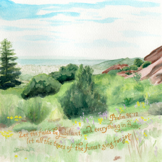 Psalm 96:12 Red Rocks Landscape Wall Art Print Colorado