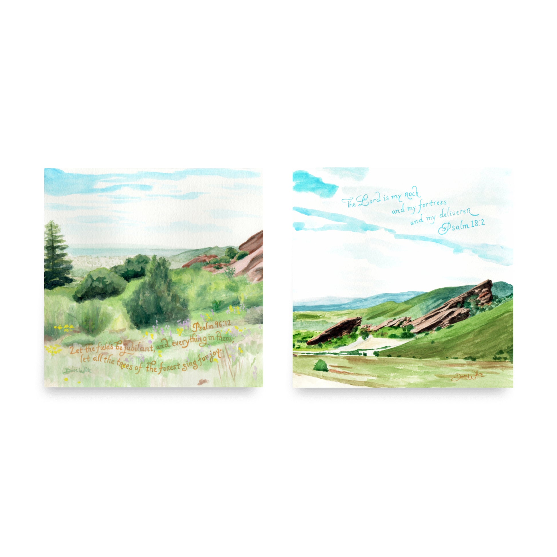 Red Rocks Painting Print Set