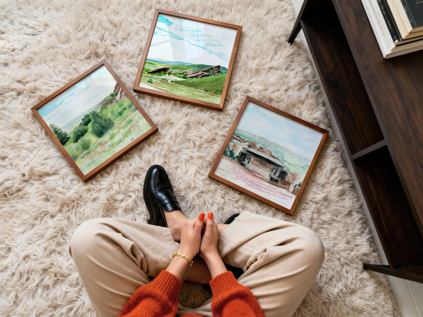 Red Rocks Paintings Set of 3