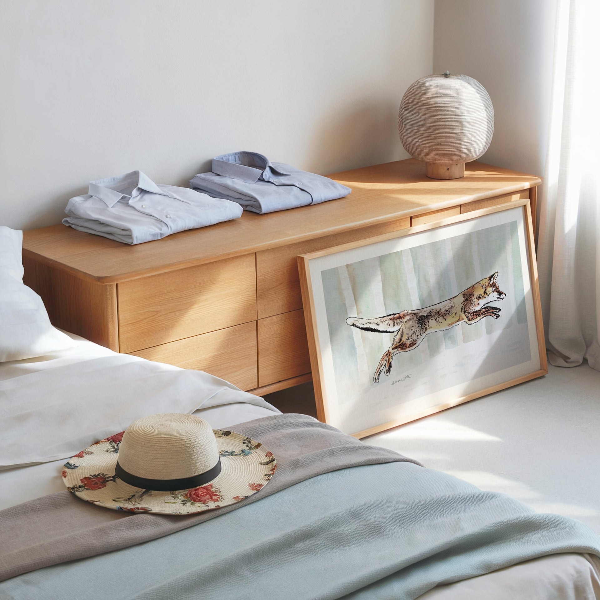 Red Fox in Snow Winter Art Print