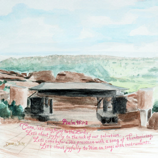 Red Rocks Amphitheatre Painting Christian Wall Art Psalm 96 1-2