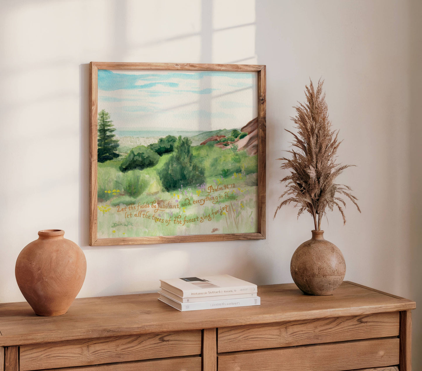 Christian Wall Art Psalm 96 12 Red Rocks Landscape Painting