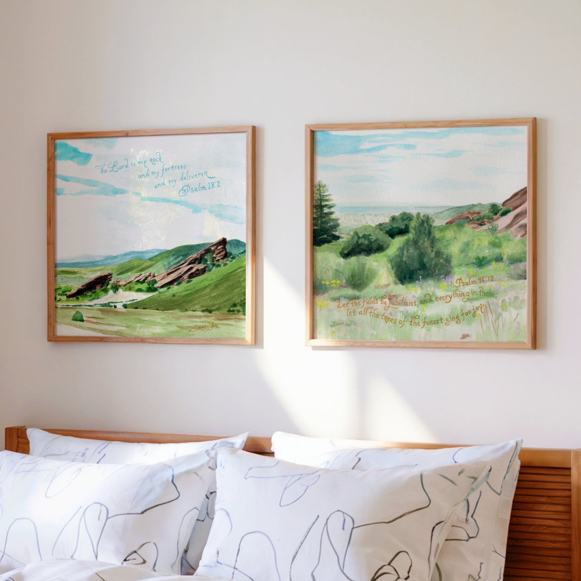 Psalm 18:2 and Psalm 96:12 Christian Landscape Prints