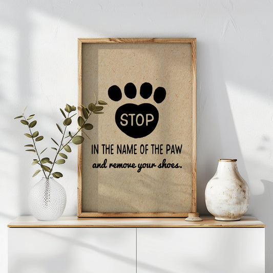 Shoes Off Printable Entryway Art Dog Paw