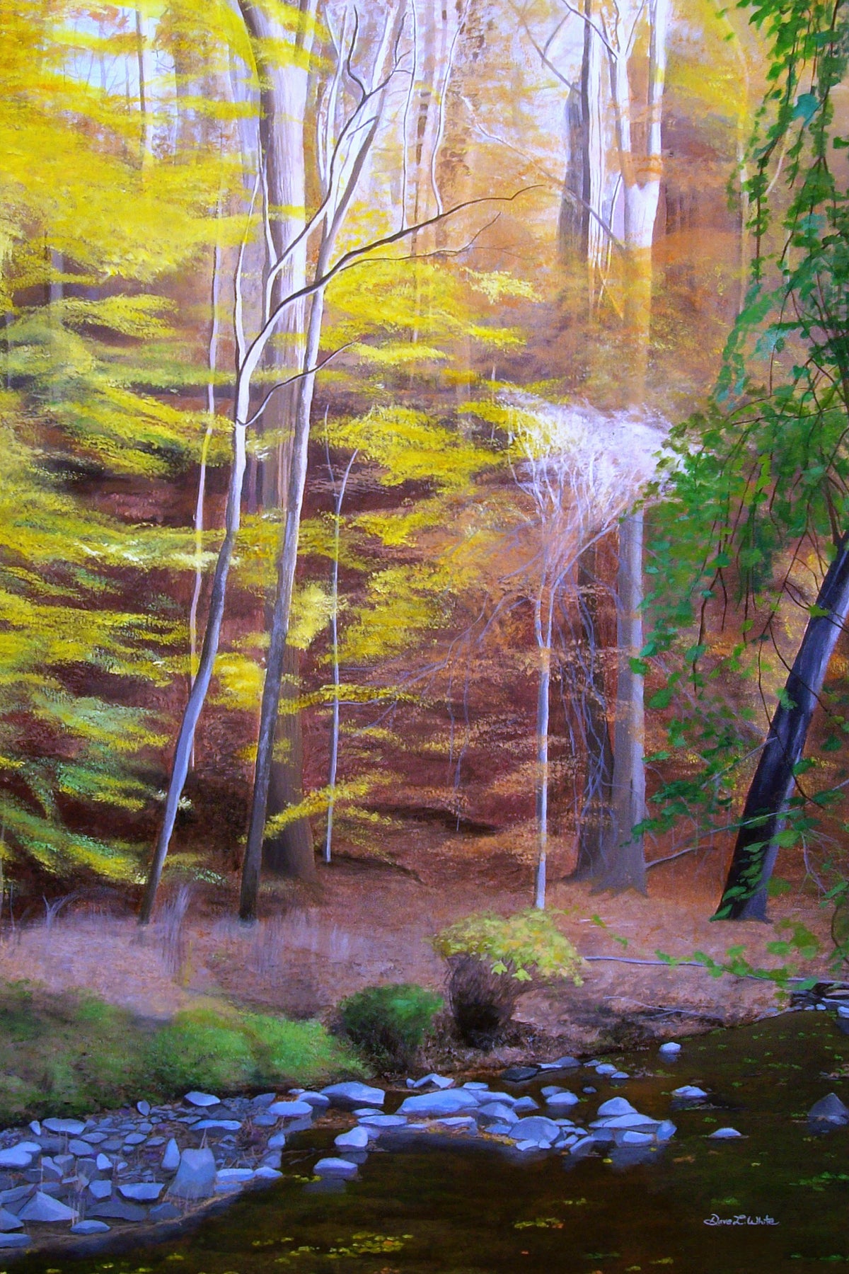 Autumn Forest Landscape Painting Art Print