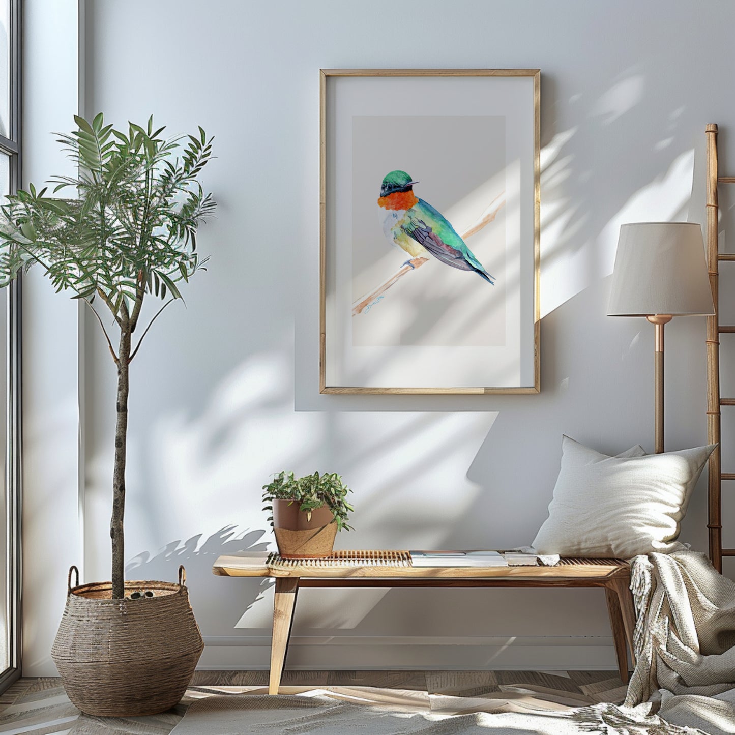 Ruby Throated Hummingbird Wall Art