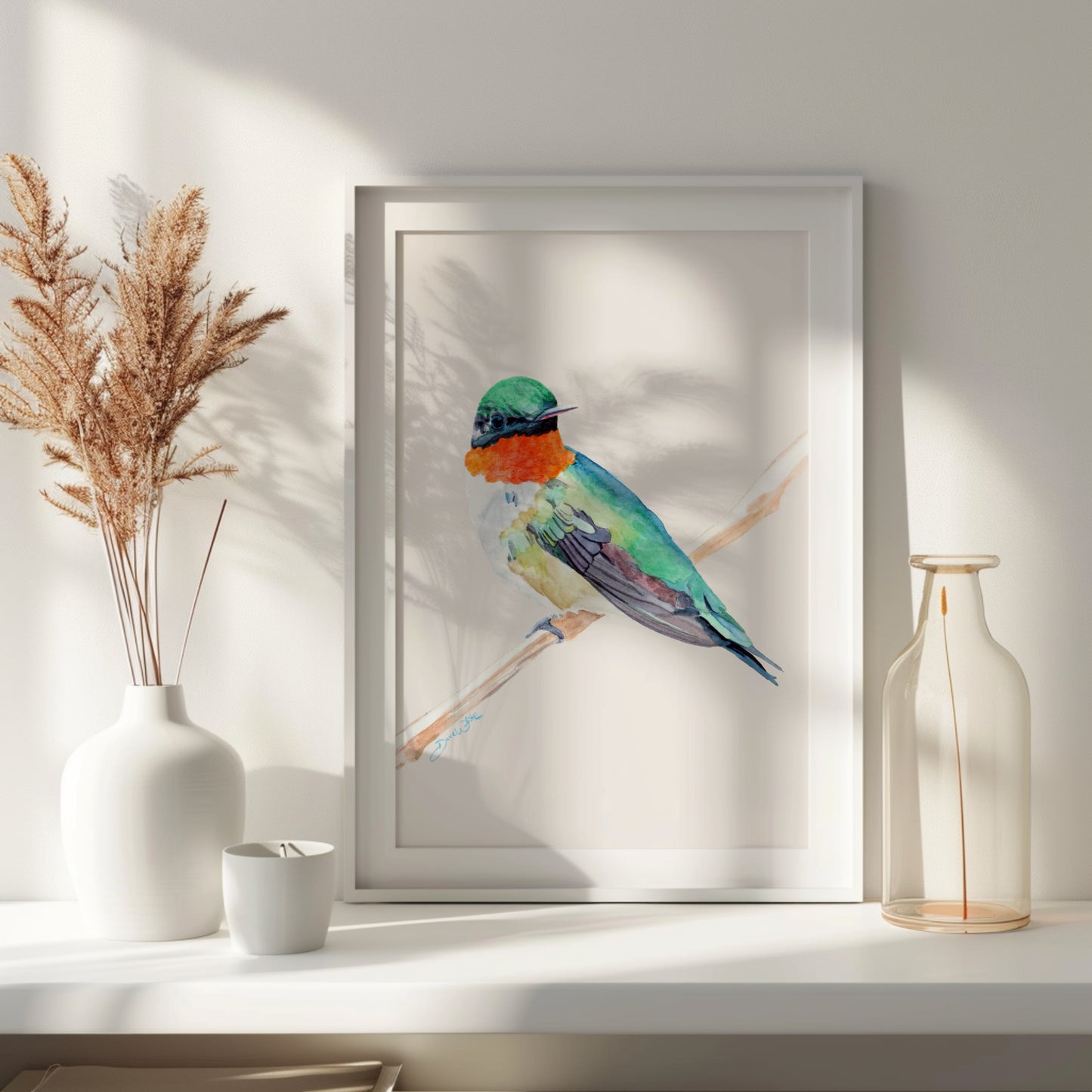 Ruby Throated Hummingbird Painting