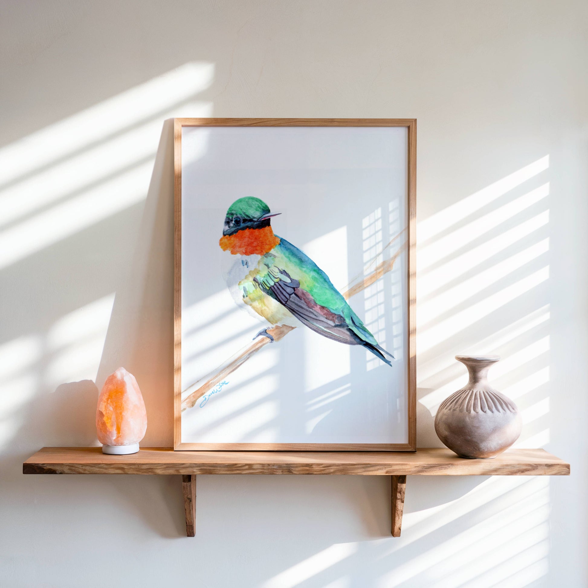Ruby Throated Hummingbird Painting