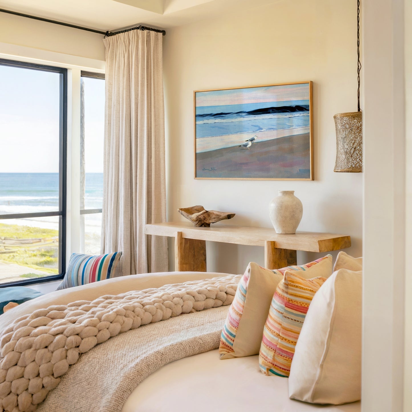 Seascape Painting Art Print Seagulls