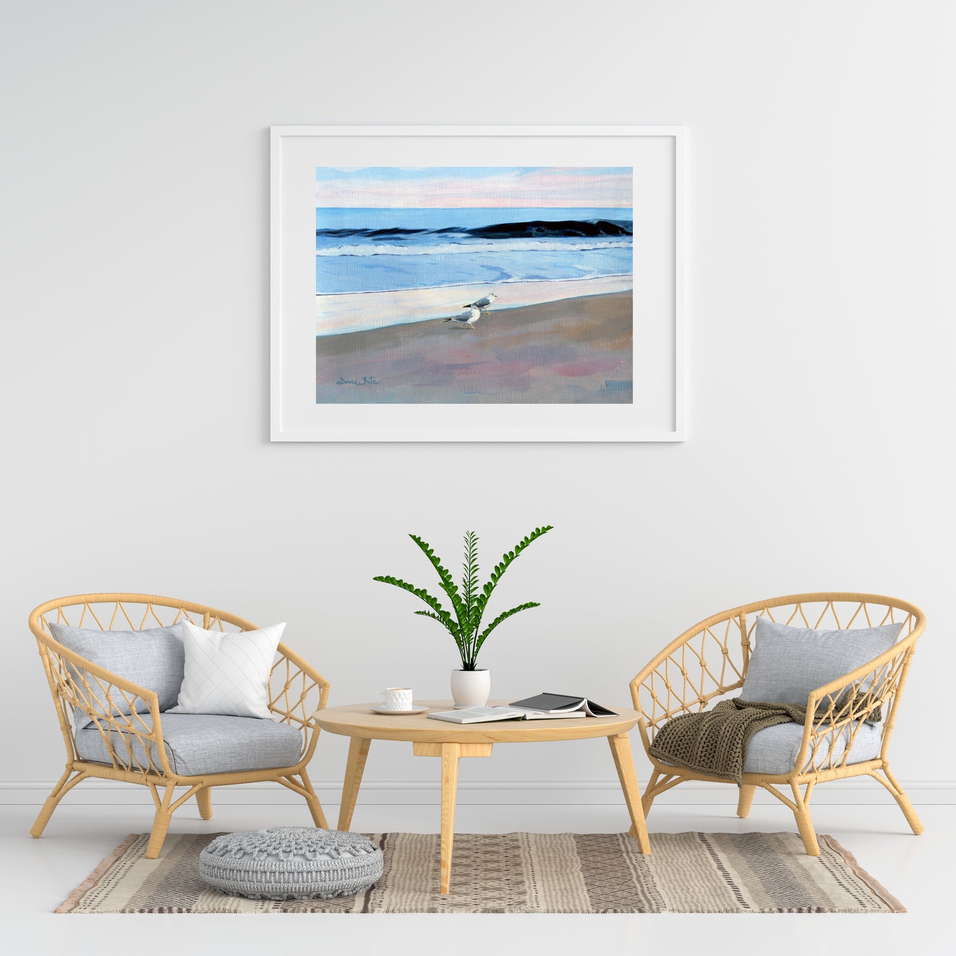 Seascape Artwork Seagulls