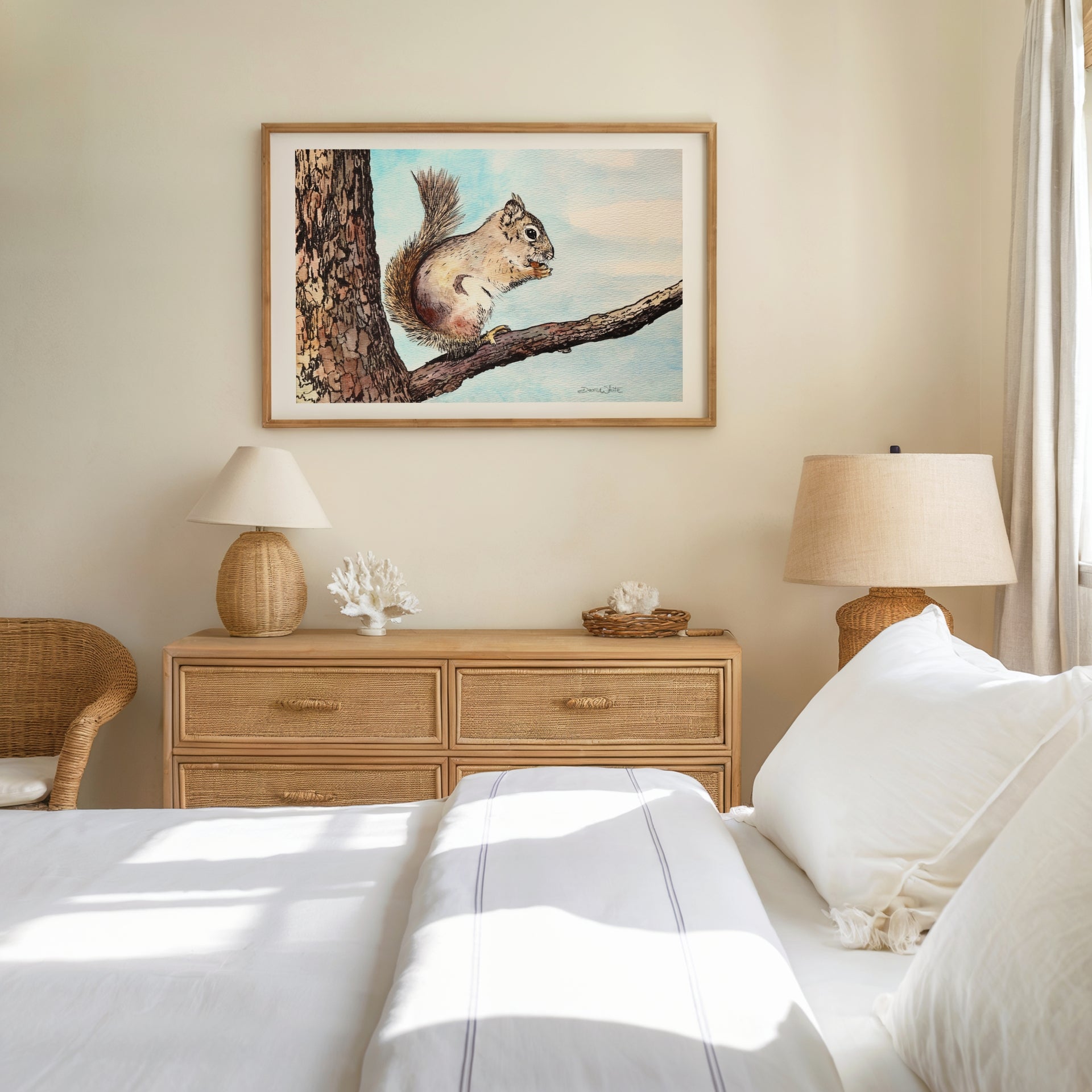 Squirrel Watercolor Painting Print