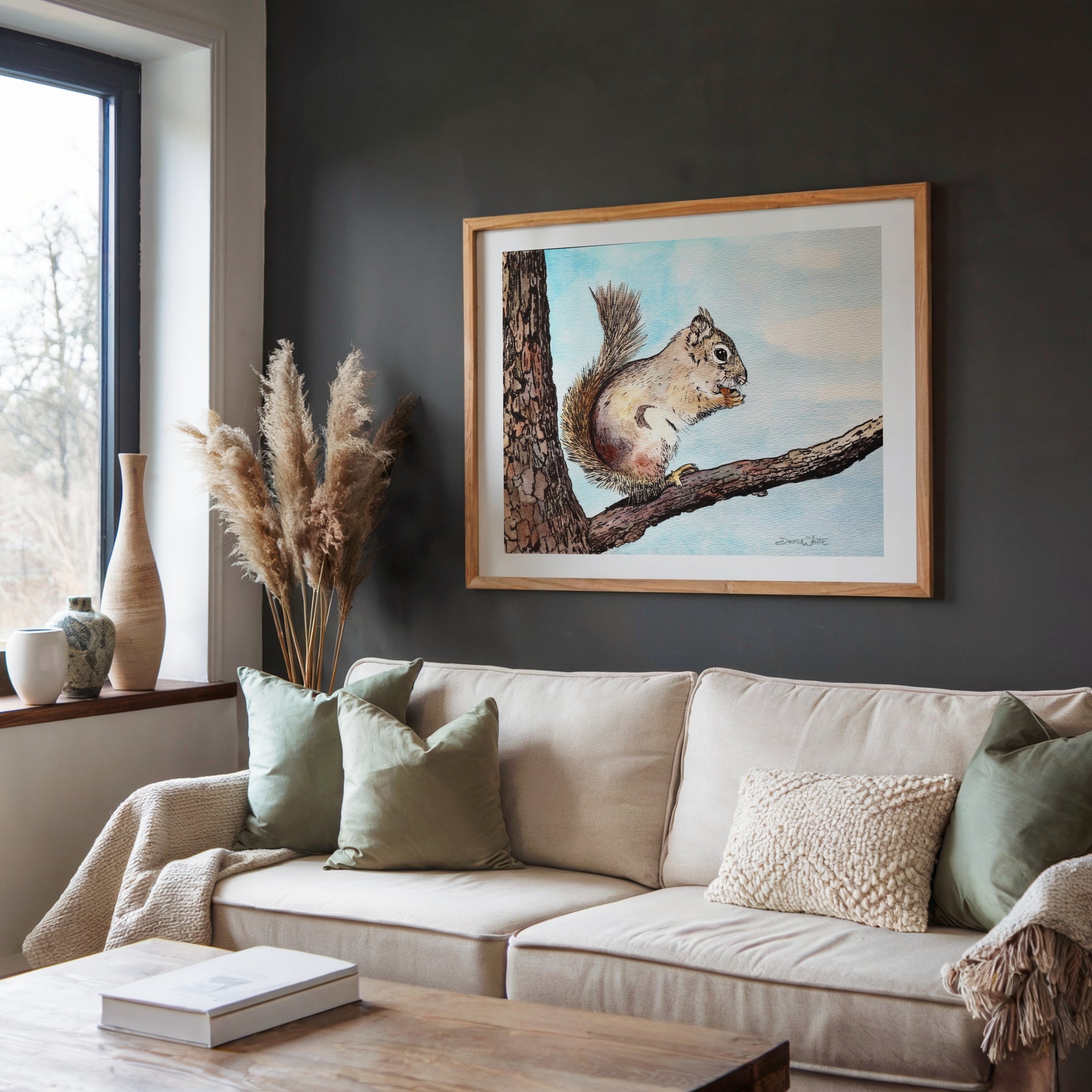 Squirrel Watercolor Painting 