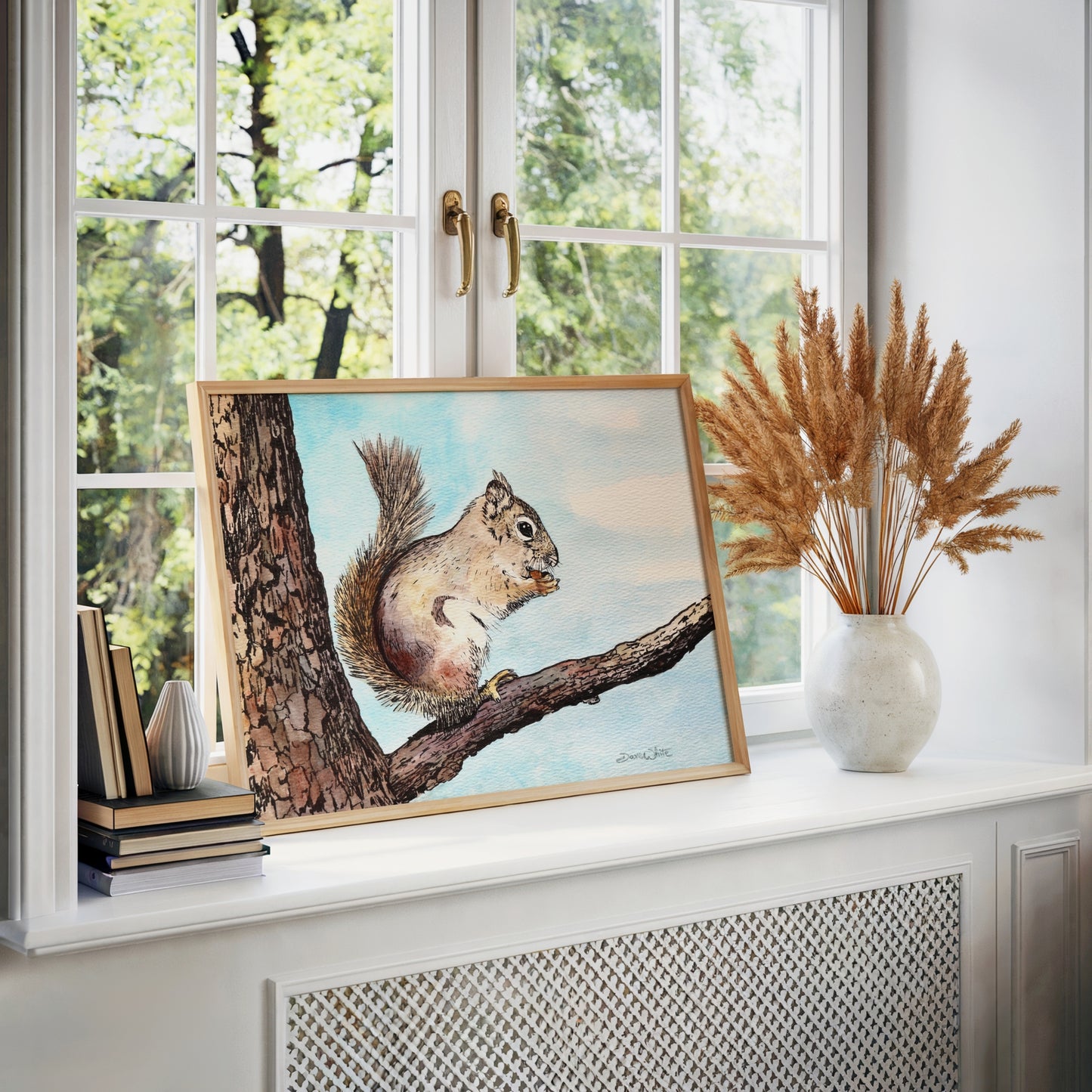 Squirrel Watercolor Painting Art Print