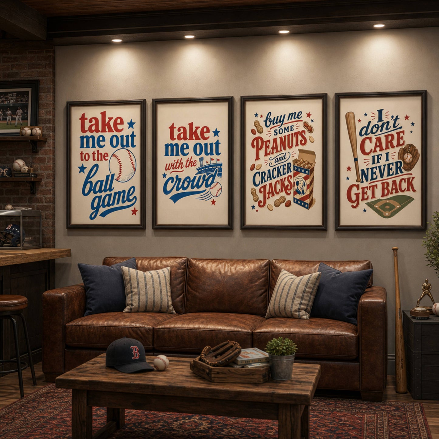 Baseball Posters Printable Set Take Me Out to the Ball Game
