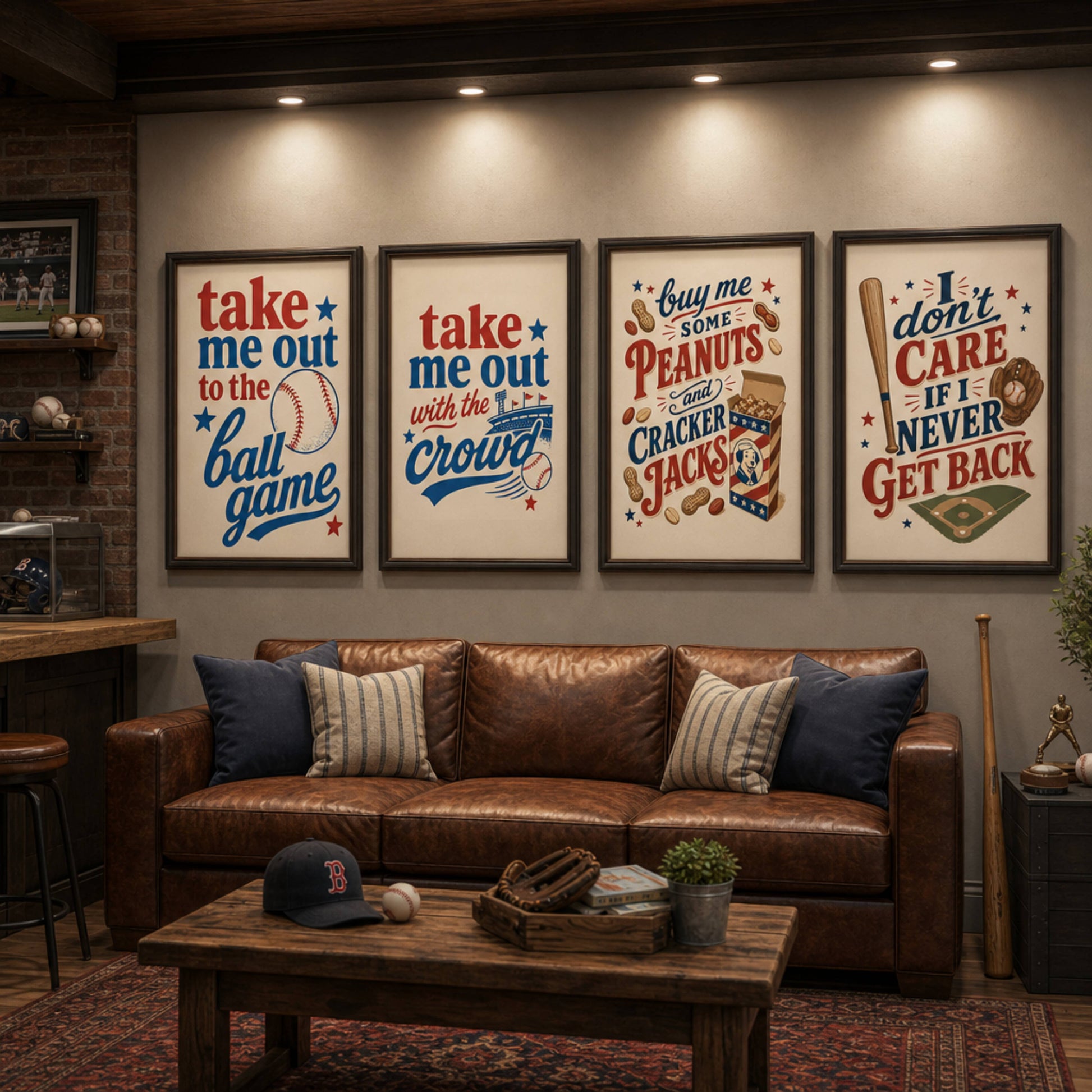 Baseball Posters Printable Set Take Me Out to the Ball Game