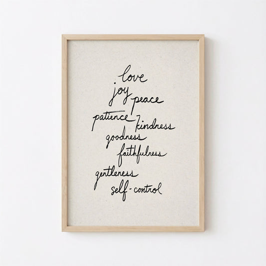 The Fruit of the Spirit Printable Art Cursive Handwriting