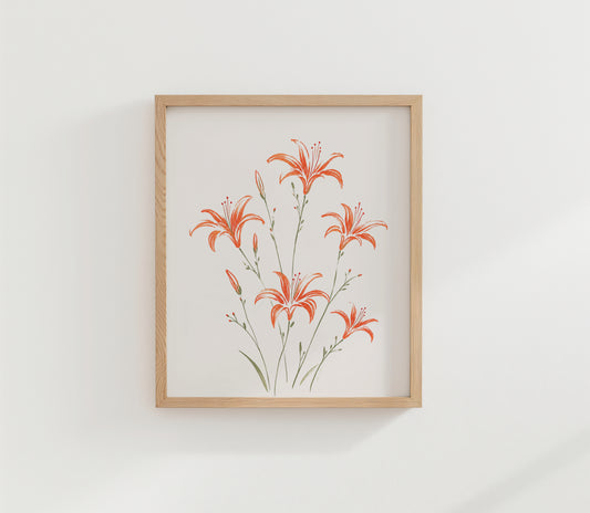 Tiger Lily Floral Art Print