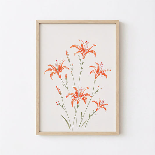 Tiger Lily Flowers Art Print