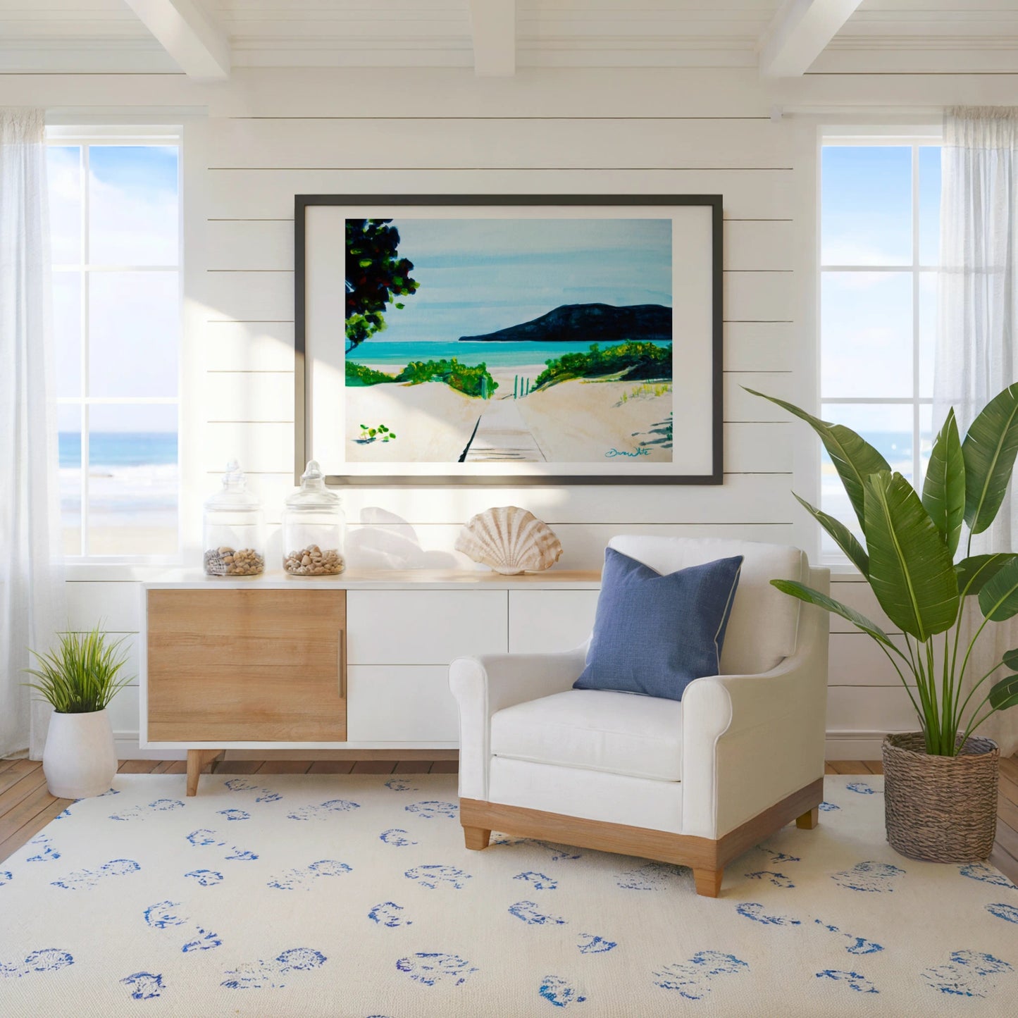 Tropical Beach Painting Puerto Rico Watercolor Art Print