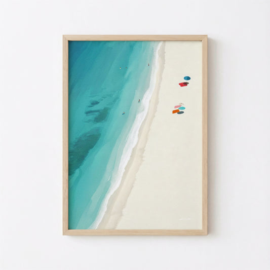 Turquoise Minimalist Beach Art Digital Download