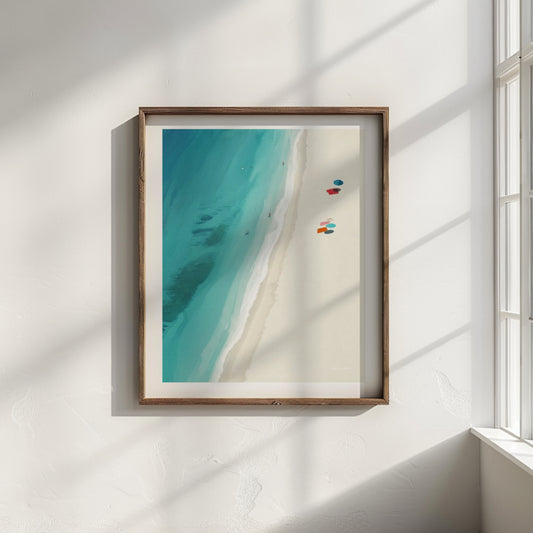 Turquoise Minimalist Beach Art Digital Download