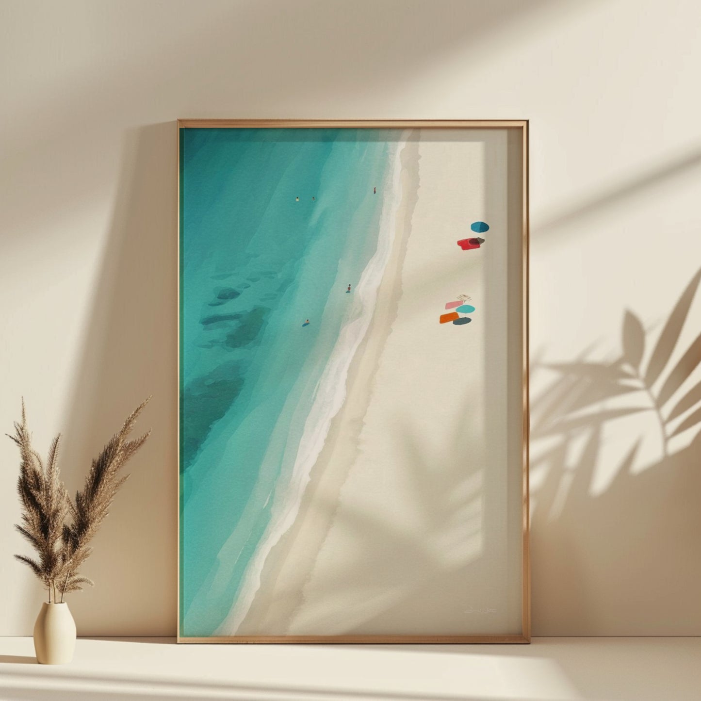 Turquoise Minimalist Beach Art Digital Download