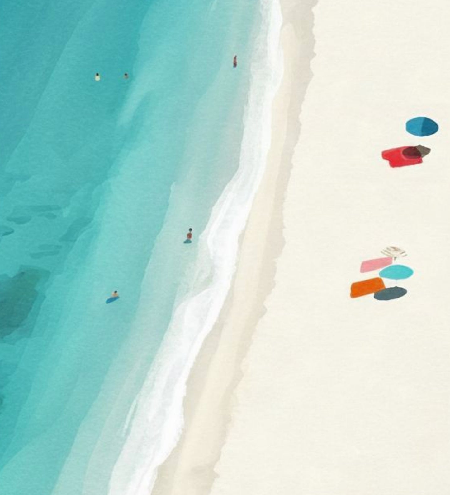 Turquoise Minimalist Beach Art Digital Download