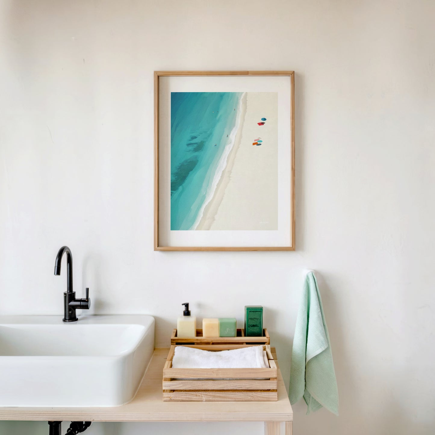 Turquoise Minimalist Beach Art Digital Download