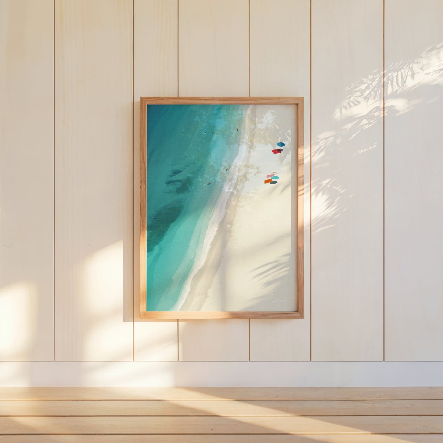 Turquoise Minimalist Beach Art Digital Download