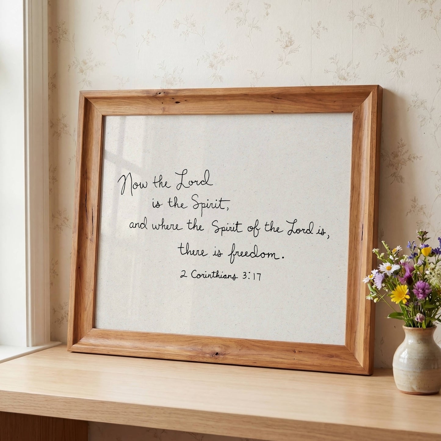 Printable Christian Wall Art 2 Corinthians 3:17 Where the Spirit of the Lord is, there is freedom