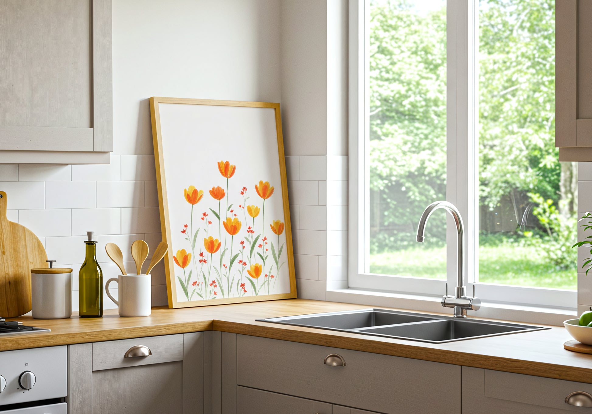 Orange Tulips Wall Art Print