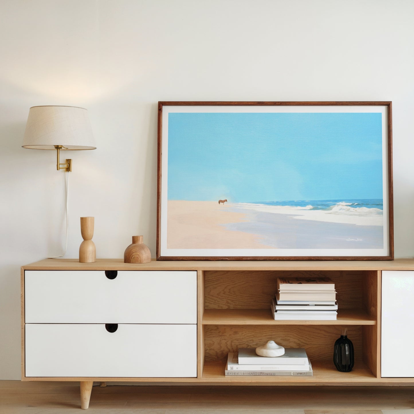 Wild Horse Painting Coastal Wall Art Print