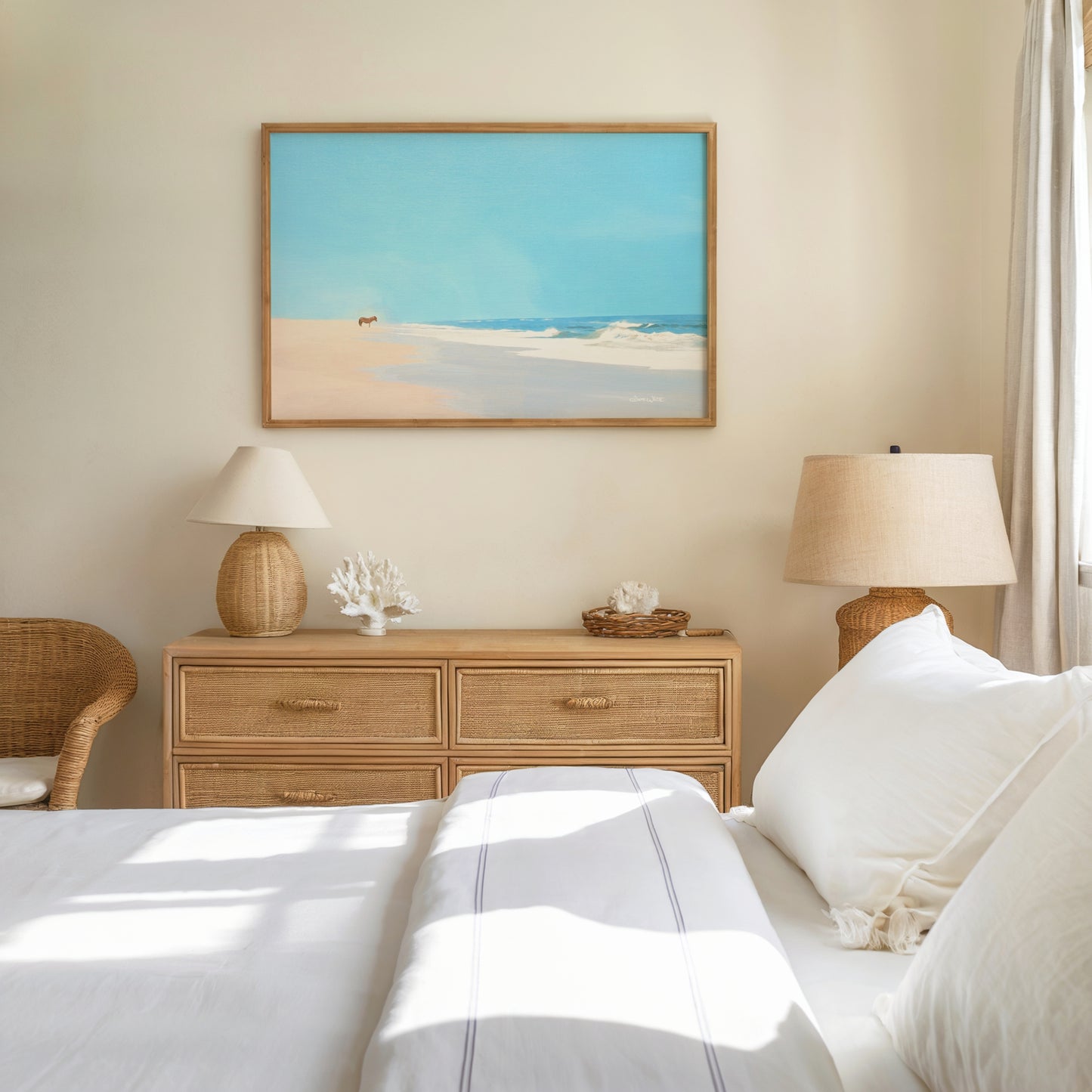 Wild Horse Seascape Artwork Coastal Wall Art Print