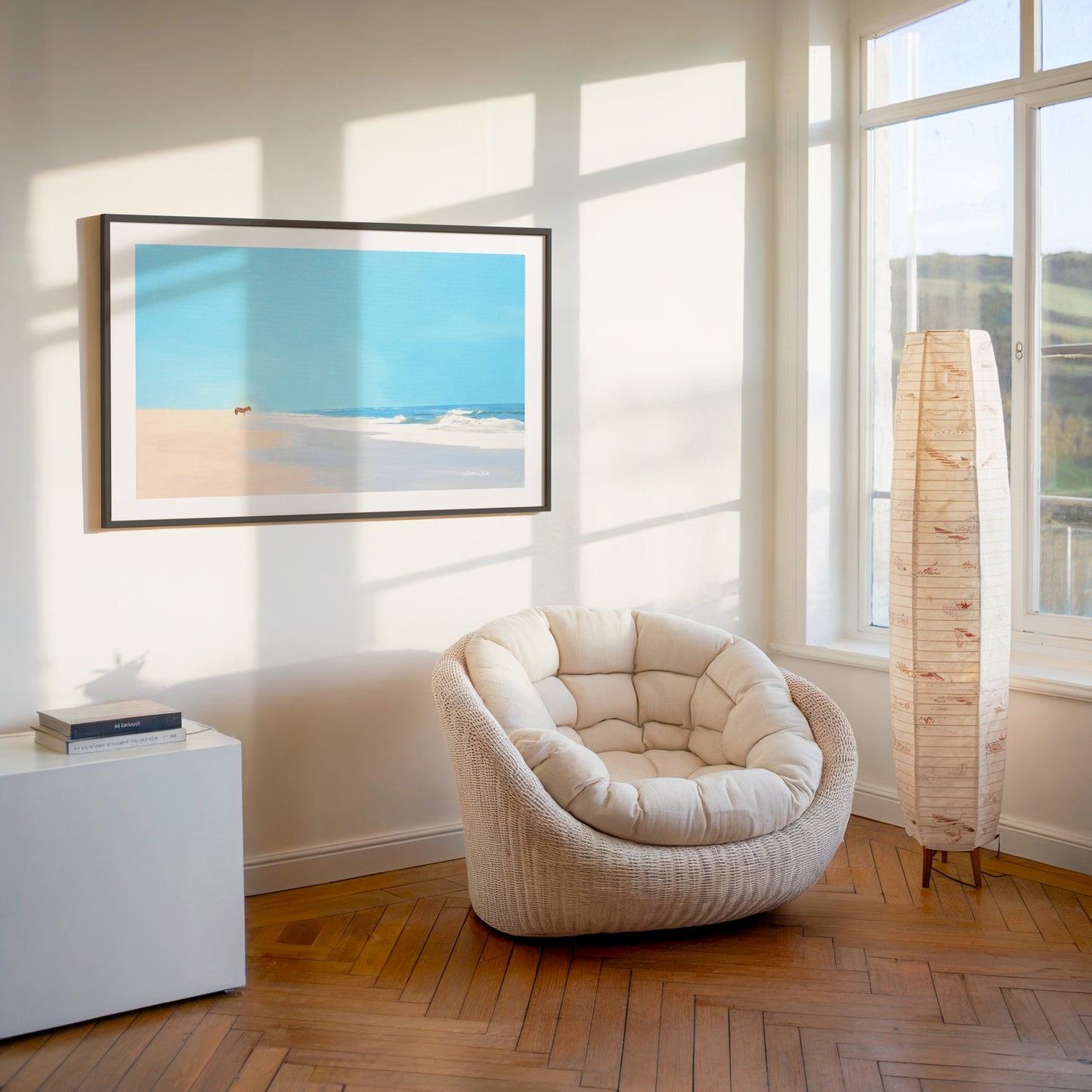 Wild Horse Seascape Painting Coastal Wall Art Print