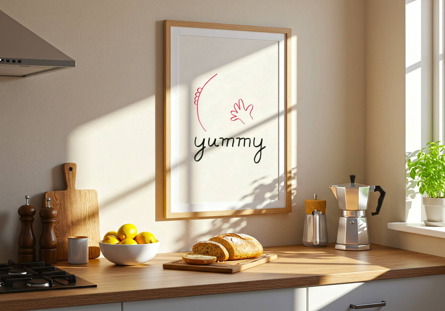 Yummy in my Tummy Printable Kitchen Art Humorous