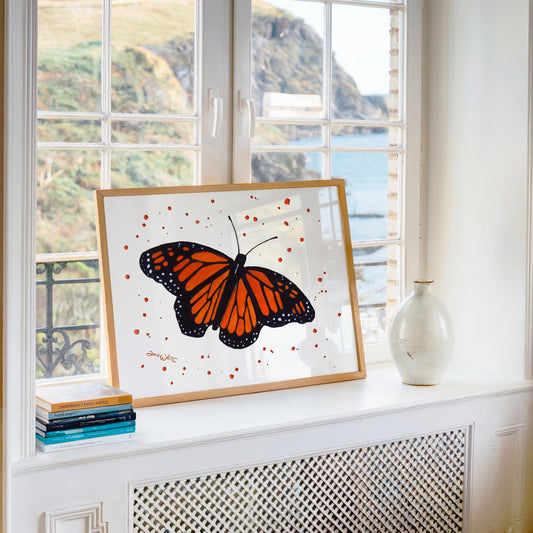Monarch Butterfly Watercolor Art Print Artist Dave White