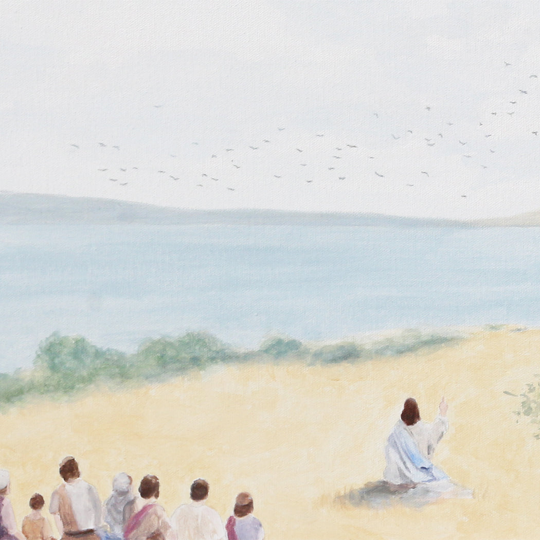 Jesus Canvas Art Sea of Galilee Painting, Look at the Birds of the Air