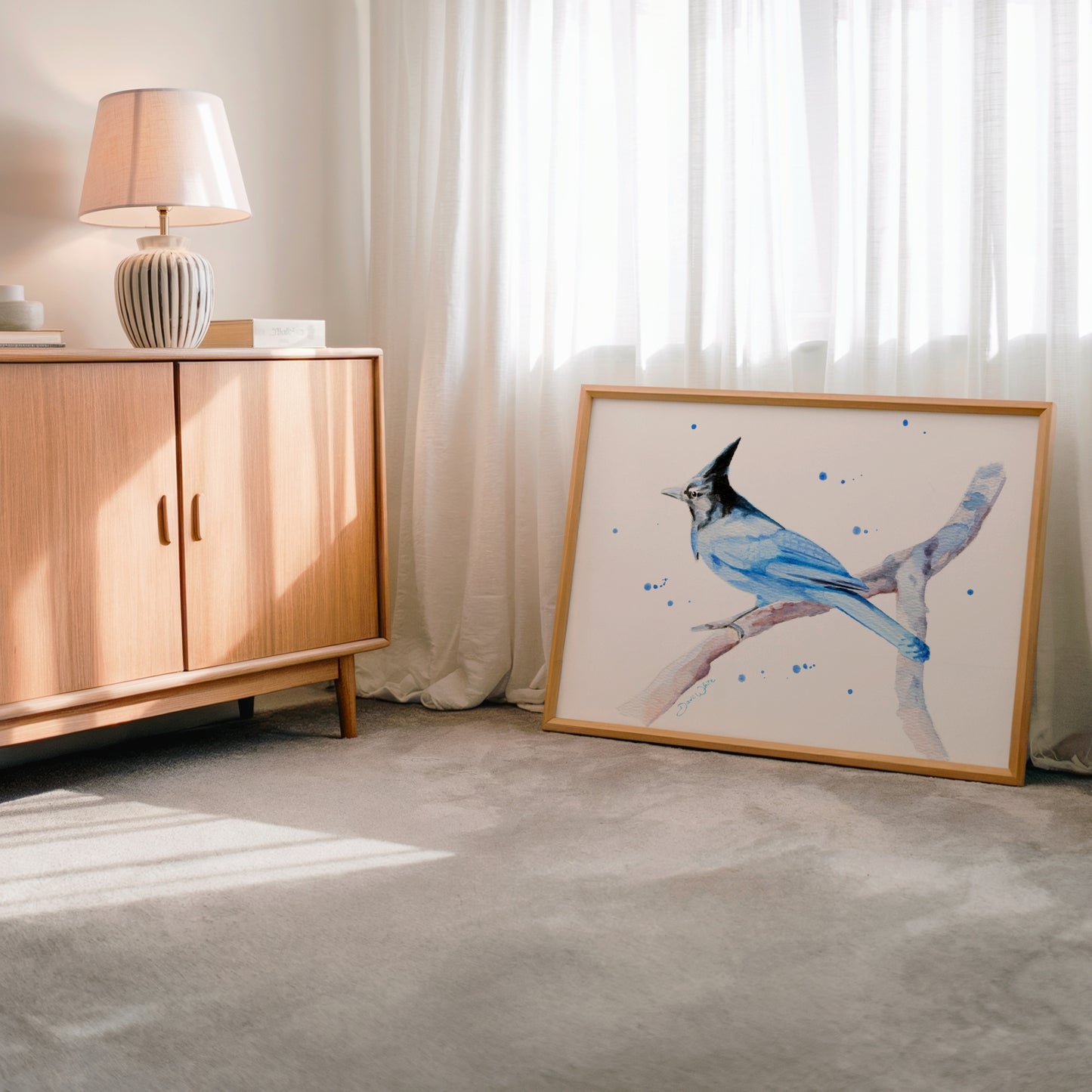 Steller's Jay Painting Art Print Bird Watercolor Artwork