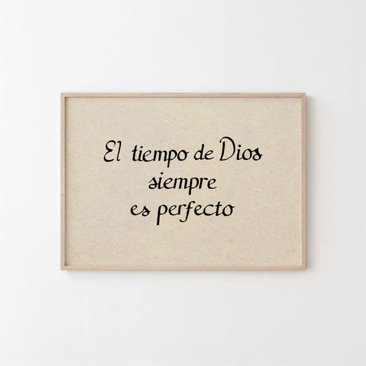 Arte Imprimible Cristiano - El tiempo de Dios siempre es perfecto