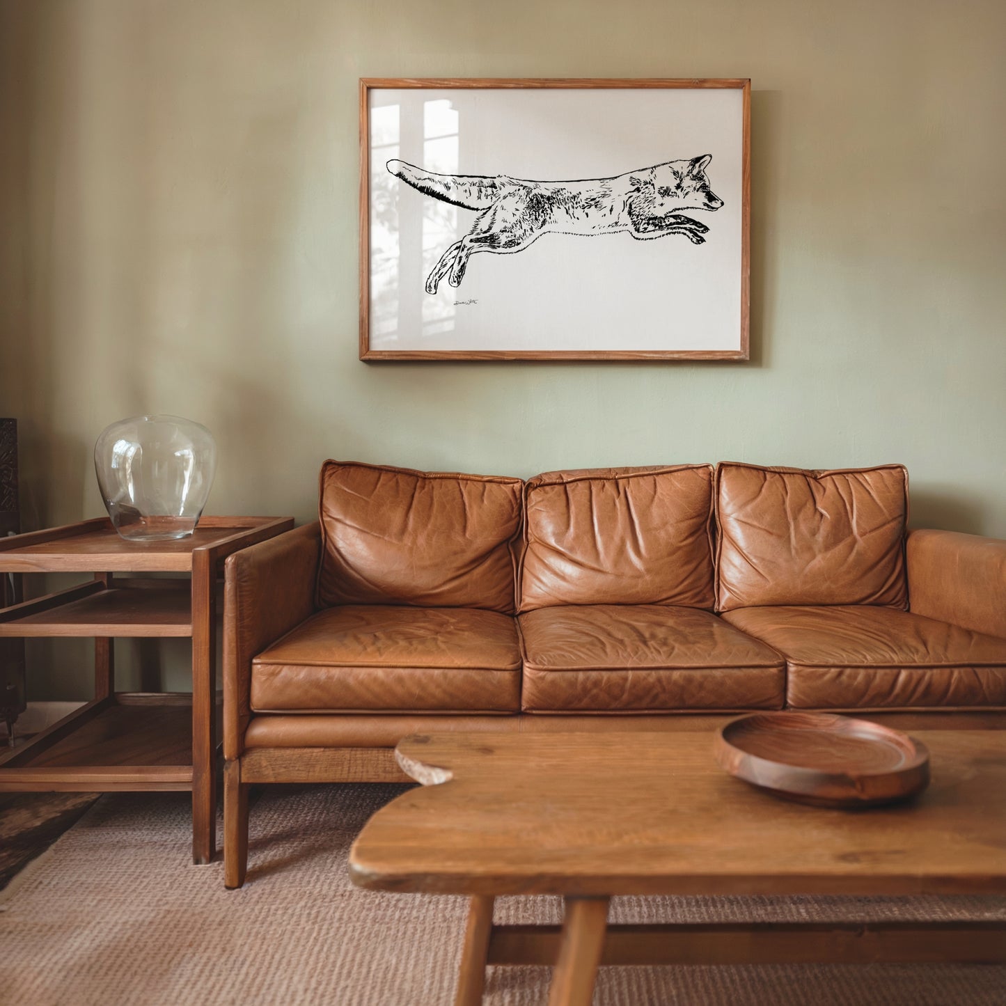 Fox Drawing Black and White Artist Dave White