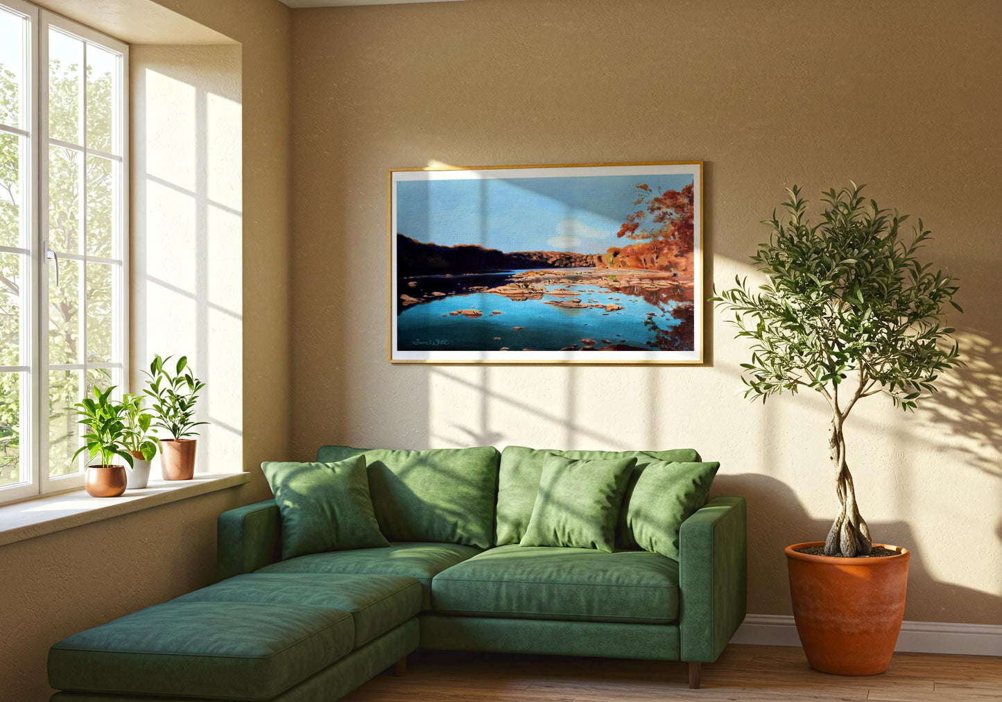 Billy Goat Trail Art Print: Potomac River Landscape Painting Digital Download