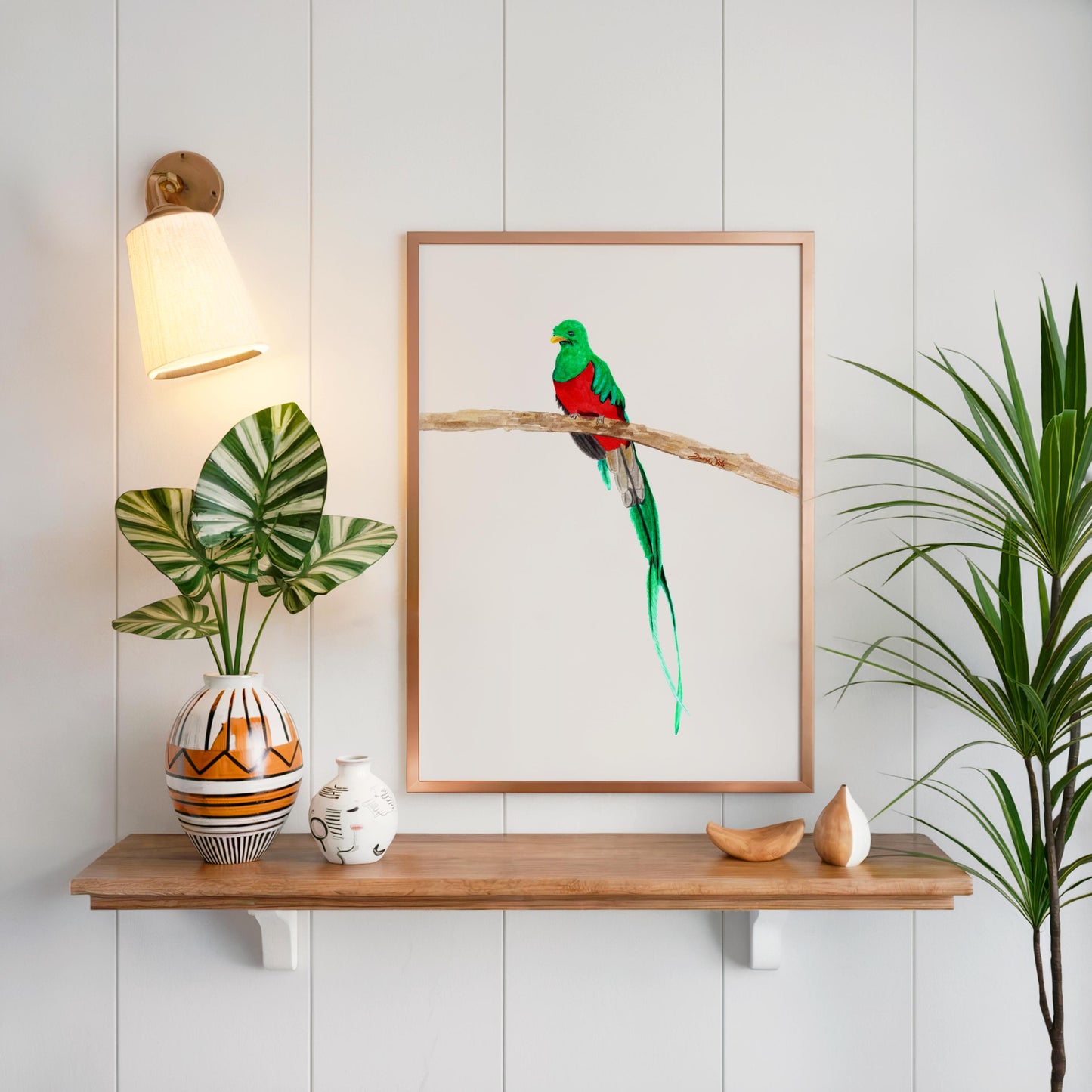 Resplendent Quetzal Watercolor Painting Art Print Digital Download