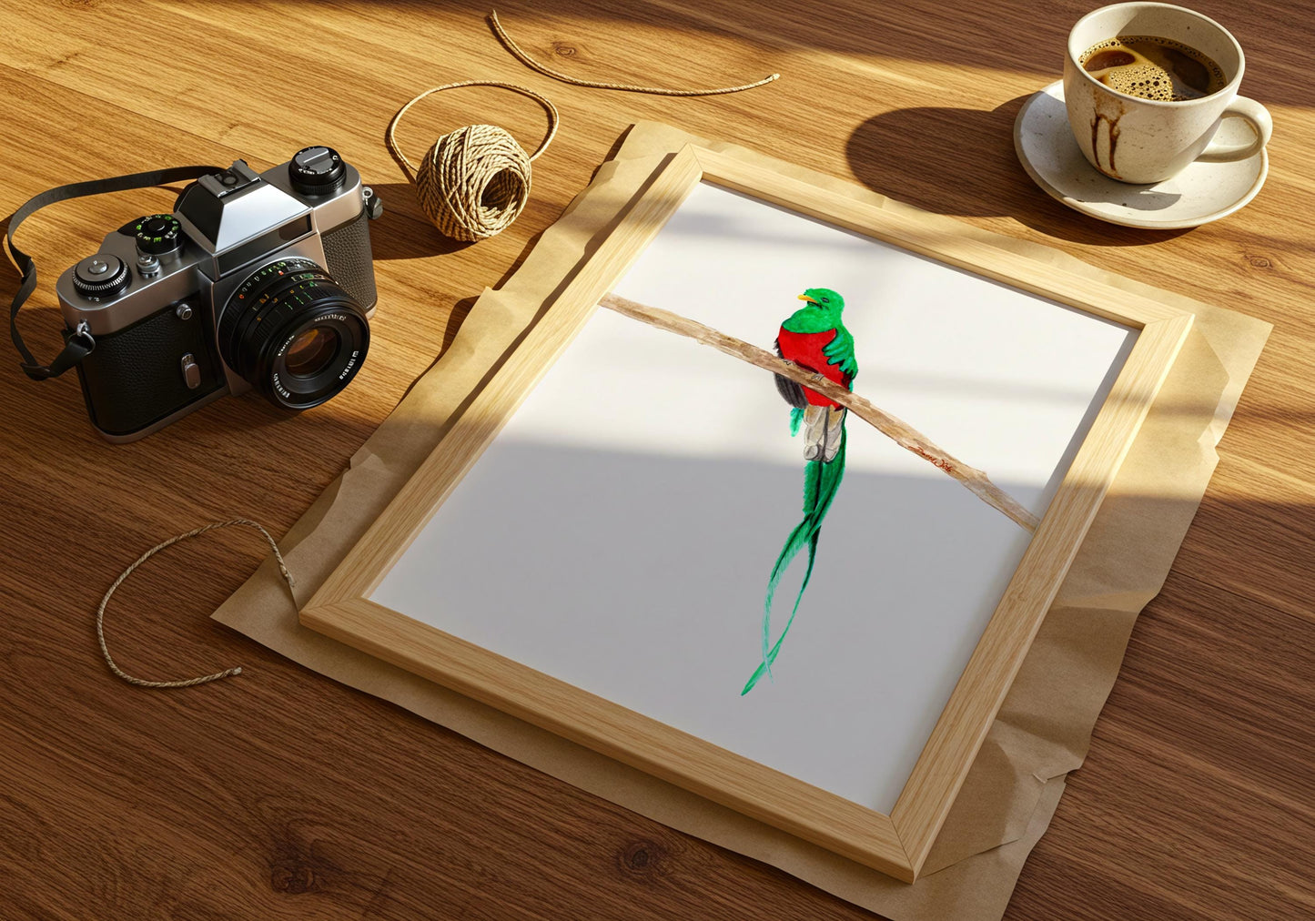 Resplendent Quetzal Watercolor Painting Art Print Digital Download