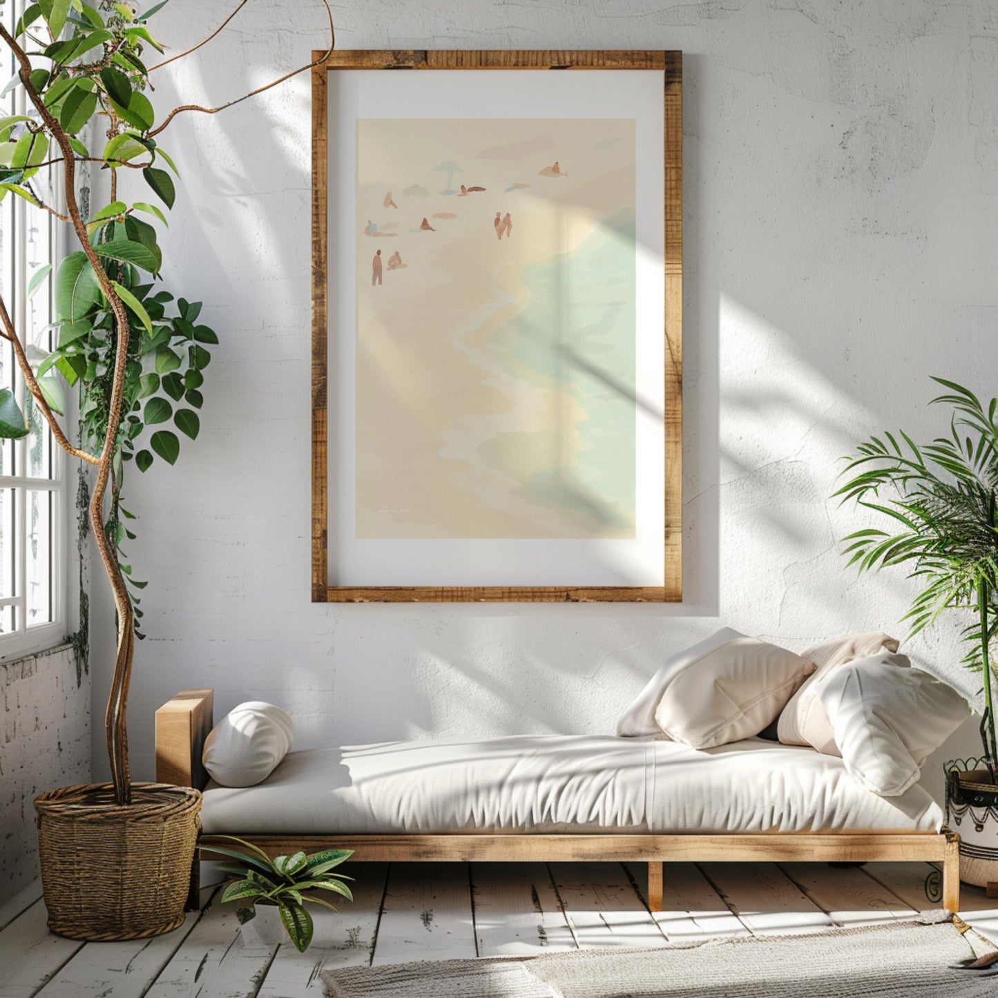 Abstract Minimalist Beach Art Neutral Pastel Colors Digital Download
