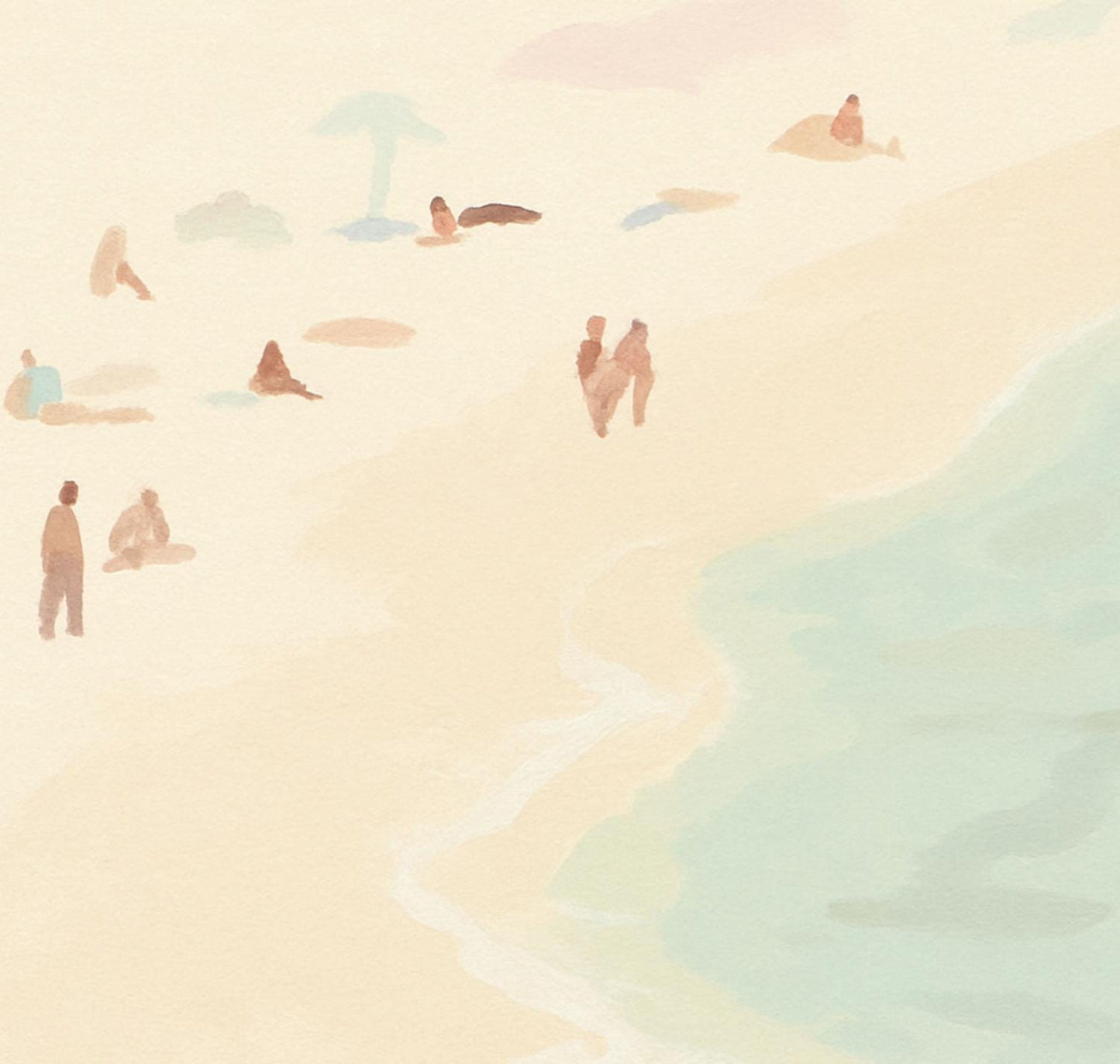 Abstract Minimalist Beach Art Neutral Pastel Colors Digital Download