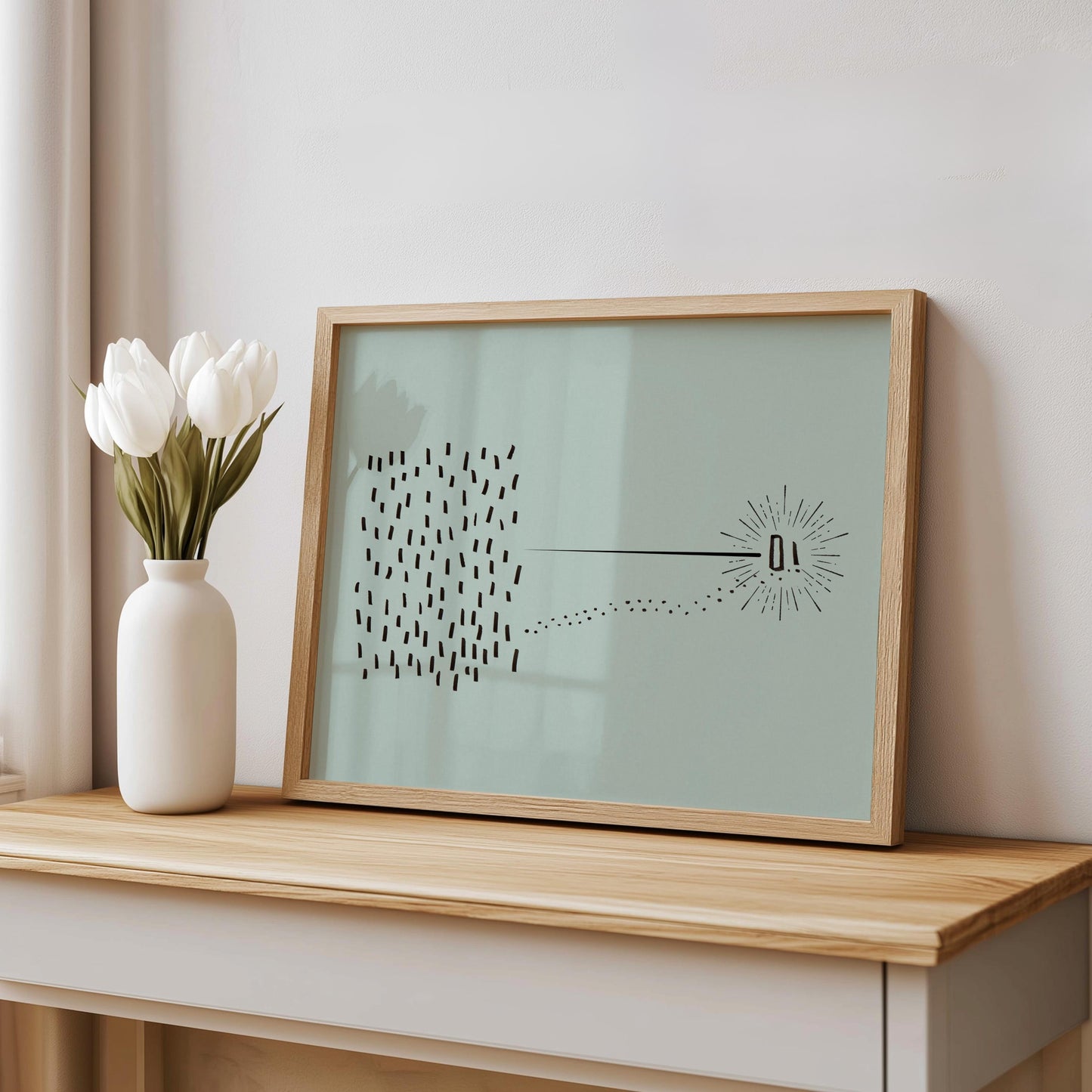 Jesus Leaves the 99 Abstract Art Sage Green Printable Christian Print Download